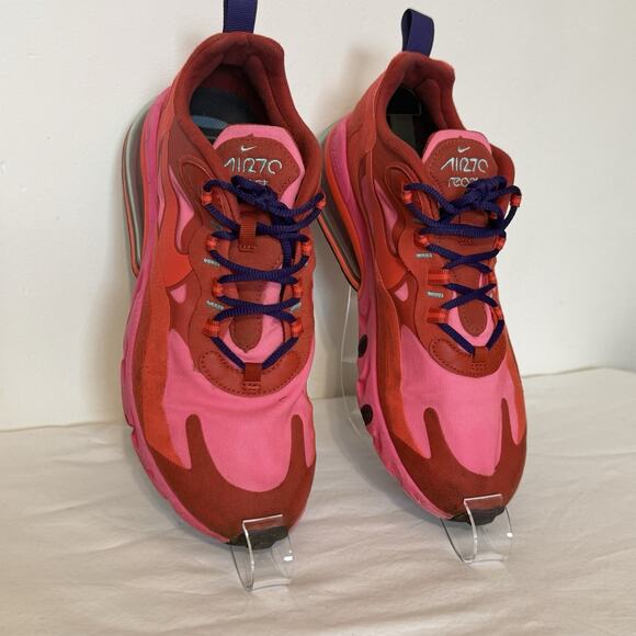 Nike Air Max 270 React Mystic Red Pink Women's Size 8.5 Athletic Sneakers - Picture 3 of 14